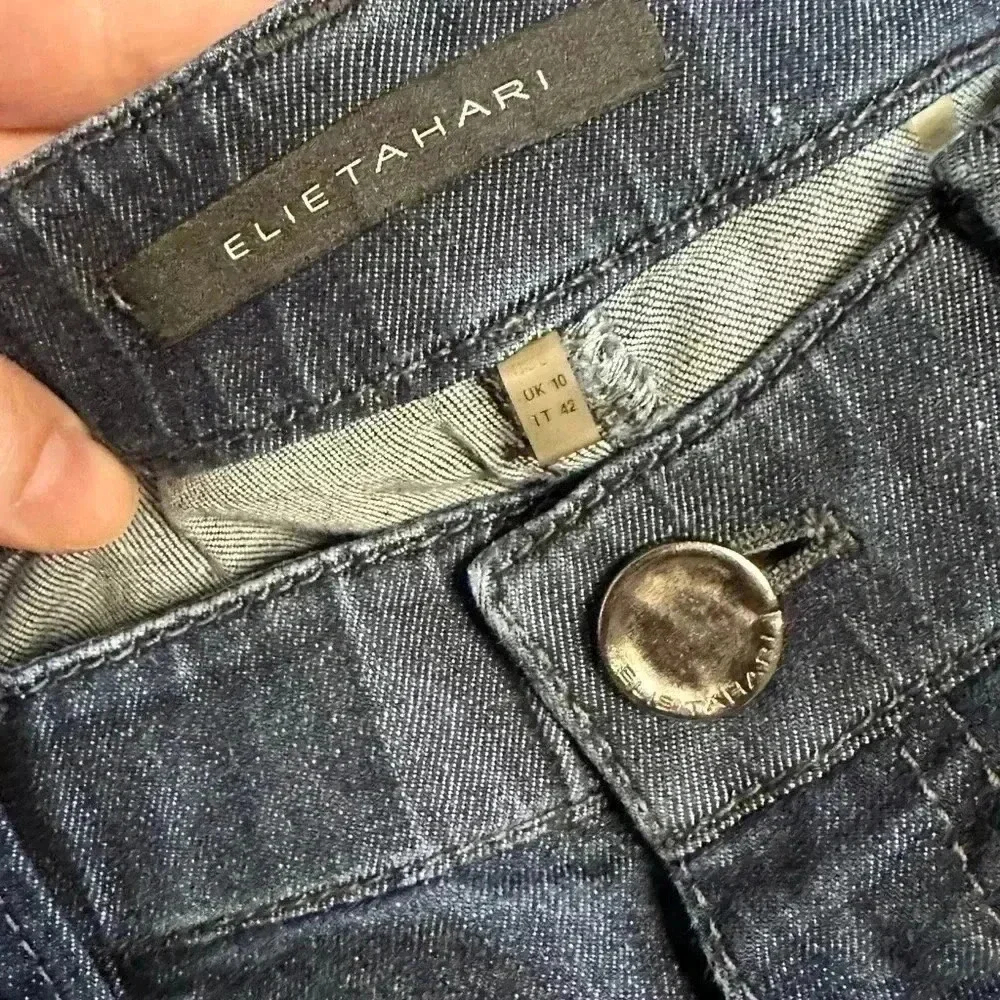 ELIE TAHARI Blue Denim Jeans Size 12 Stretch Cotton